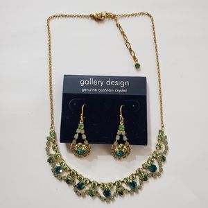 Blue Austrian Crystal Earring & Necklace Set